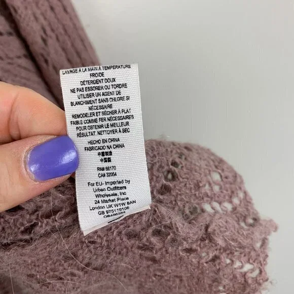 Free People Taupe Open Knit Lightweight Alpaca - Wool Blend Sweater - Small - Picture 4 of 8